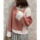 ピンク | バイカラーラメニットプルオーバー | axes femme