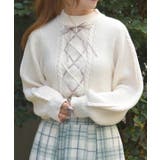 生成り | リボン×ケーブルニットPO | axes femme