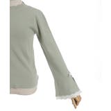 ローズ刺繍フレア袖配色ニット | axes femme | 詳細画像31 