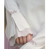 ローズ刺繍フレア袖配色ニット | axes femme | 詳細画像5 