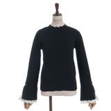 ローズ刺繍フレア袖配色ニット | axes femme | 詳細画像8 