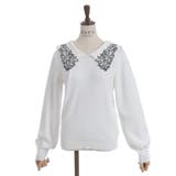 フラワー刺繍セーラー襟ニット | axes femme | 詳細画像12 