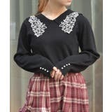 フラワー刺繍セーラー襟ニット | axes femme | 詳細画像7 