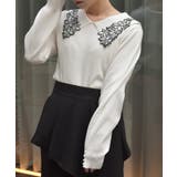 生成り | フラワー刺繍セーラー襟ニット | axes femme