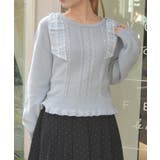 サックス | チェックシフォンリボンニット | axes femme