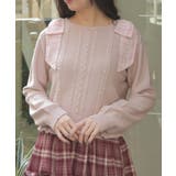 ピンク | チェックシフォンリボンニット | axes femme