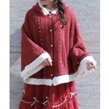 ワイン | パール裏ボアニットポンチョ | axes femme