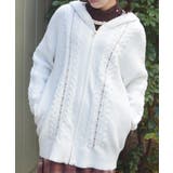 生成り | はしごレースニットパーカー | axes femme