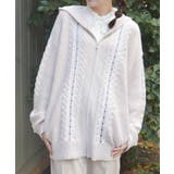 ピンク | はしごレースニットパーカー | axes femme