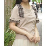 ベージュ | シフォンリボンカットプルオーバー | axes femme