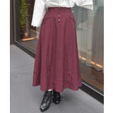 ワイン | 連ボタンフレアスカート | axes femme