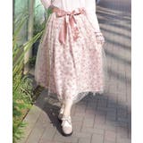 ピンク | 花レース×ラメチュールスカート | axes femme