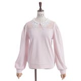 ピンク | レース襟ビスチェ切替プルオーバー | axes femme