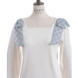 チェック柄シフォンリボンプルオーバー | axes femme | 詳細画像11