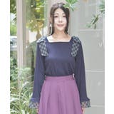チェック柄シフォンリボンプルオーバー | axes femme | 詳細画像4