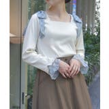 生成り | チェック柄シフォンリボンプルオーバー | axes femme