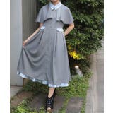 グレー | ケープ付きバイカラーワンピース | axes femme