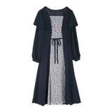 紺 | バイカラーレトロワンピース | axes femme