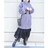 パープル | ラメ混モールヤーンチュニック | axes femme