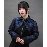 ブルー | ジャカードバイカラージャケット | axes femme