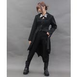 黒 | コウモリデザインロングジャケット | axes femme