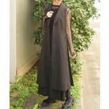 黒 | サイドプリーツロングジレ | axes femme