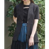 黒 | サイドプリーツハーフジレ | axes femme