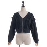 ダメージフリル裏毛カットカーディガン | axes femme | 詳細画像16 