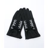 黒 | ベロアリボンレースアップ手袋 | axes femme