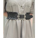 黒 | クラシカルバックルゴムベルト | axes femme