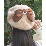 ベージュ | パール付きリボンファーベレー | axes femme