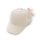 ベージュ | ロゴ刺繍バックリボンキャップ | axes femme