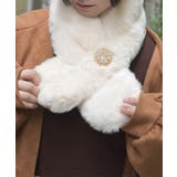 生成り | ブローチ付きファーティペット | axes femme