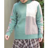 グリーン | ブロッキングニット | axes femme