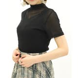 黒 | シアー半袖トップス | axes femme