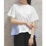 白 | ストライプ切替プルオーバー | axes femme