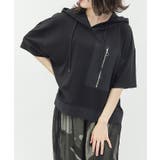 黒 | 異素材切替パーカー | axes femme