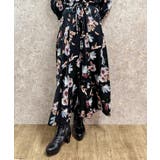 黒 | 花柄ドロストフレアパンツ | axes femme