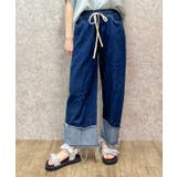 インディゴ | 裾切替デニムパンツ | axes femme