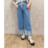 ウォッシュ | 裾切替デニムパンツ | axes femme