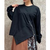 黒 | ジップデザインプルオーバー | axes femme