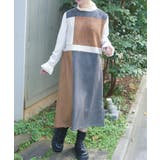 配色スエードワンピース | axes femme | 詳細画像1 