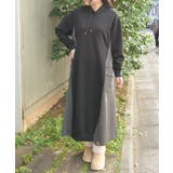 黒 | 配色パーカーワンピース | axes femme