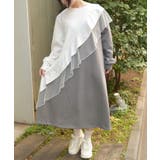 アシメフリルバイカラーワンピース | axes femme | 詳細画像4 