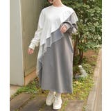 白 | アシメフリルバイカラーワンピース | axes femme