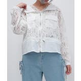 白 | 総レースパーカー | axes femme