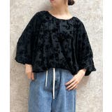 黒 | チュールフロッキーブラウス | axes femme