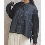 黒 | デニムビッグシャツ | axes femme