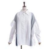 白 | パッチワークビッグシャツ | axes femme