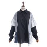 黒 | パッチワークビッグシャツ | axes femme